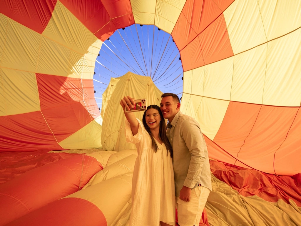 Selfies inside the Balloon after flight