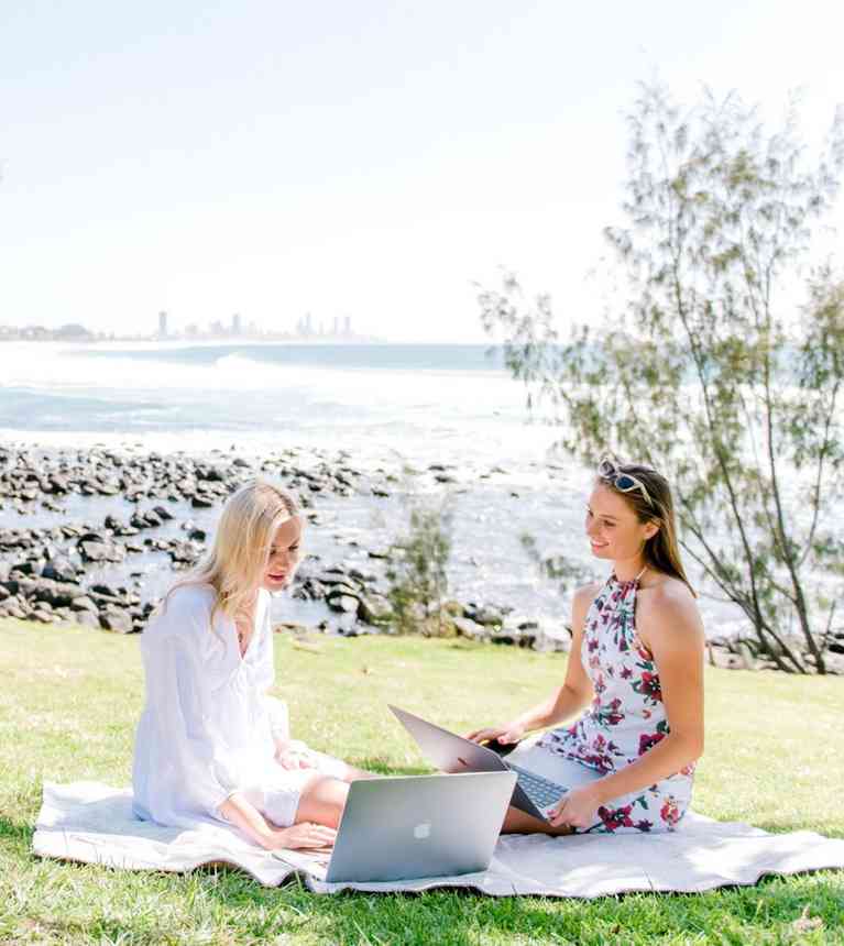 Students studying on Burleigh Hill