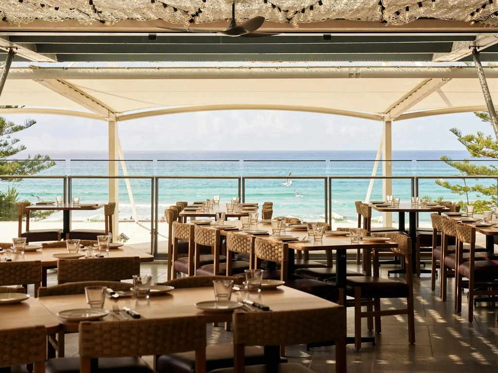 Hurricane's Surfers Paradise - Beachfront Dining Area & Water View of Surfers Paradise Beach.
