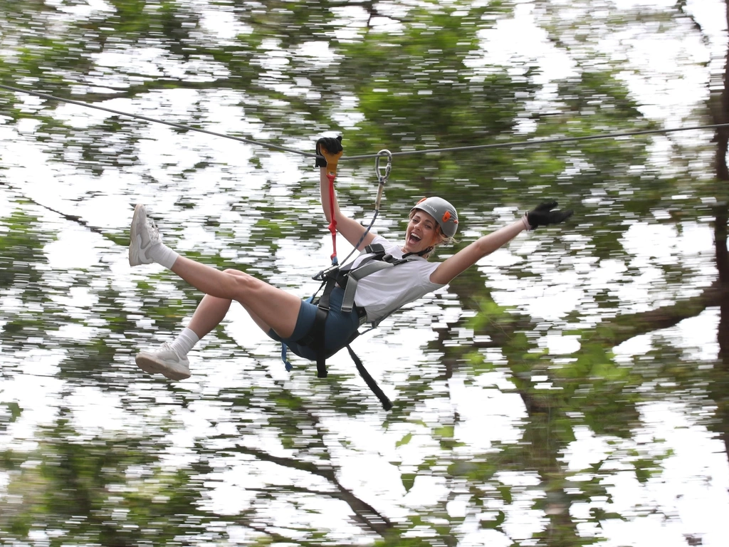 Girl on zipline