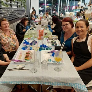 Sip 'n' Dip - Learn to paint alcohol ink cocktail glasses -FlamingKo Cafe - Broadbeach Image 1