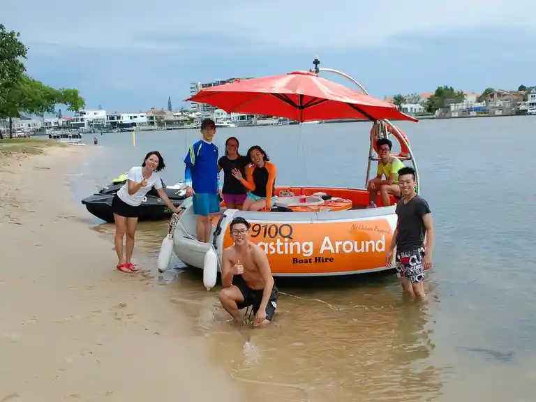 on the beach with Coasting Around Boat Hire