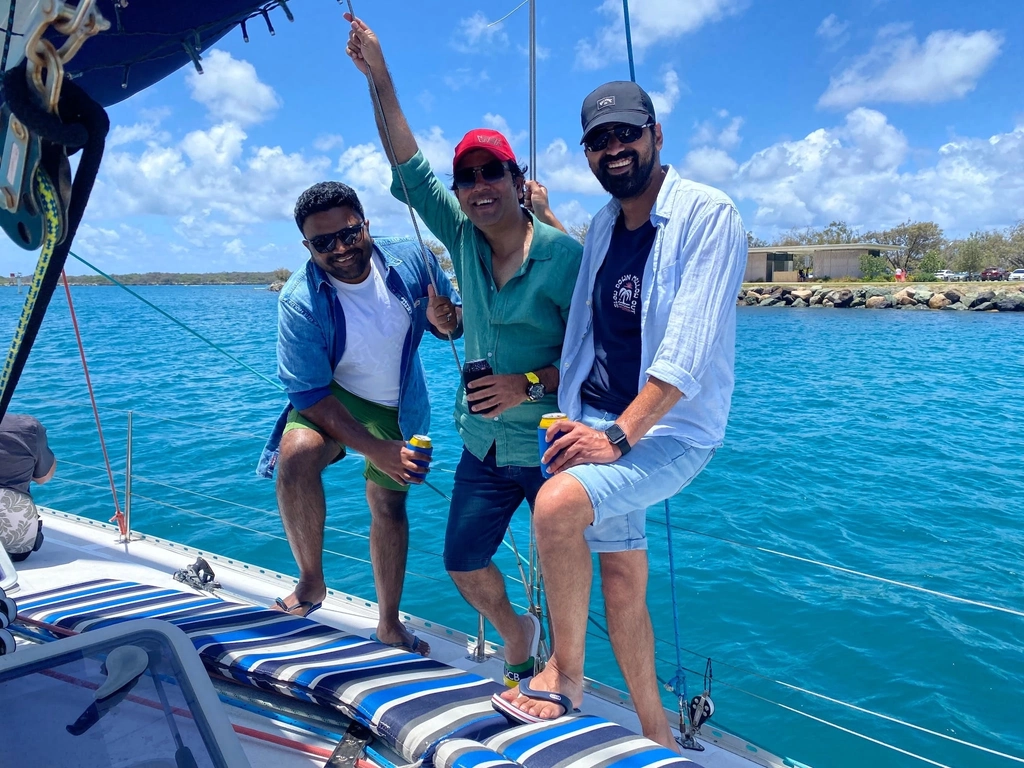 Boys out sailing