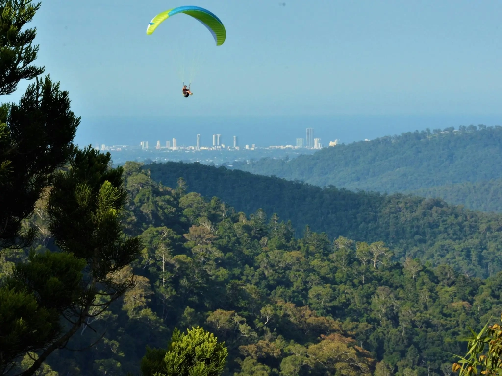 Relax on the beautiful deck overlooking Gold Coast hinterland and to the Pacific Ocean
