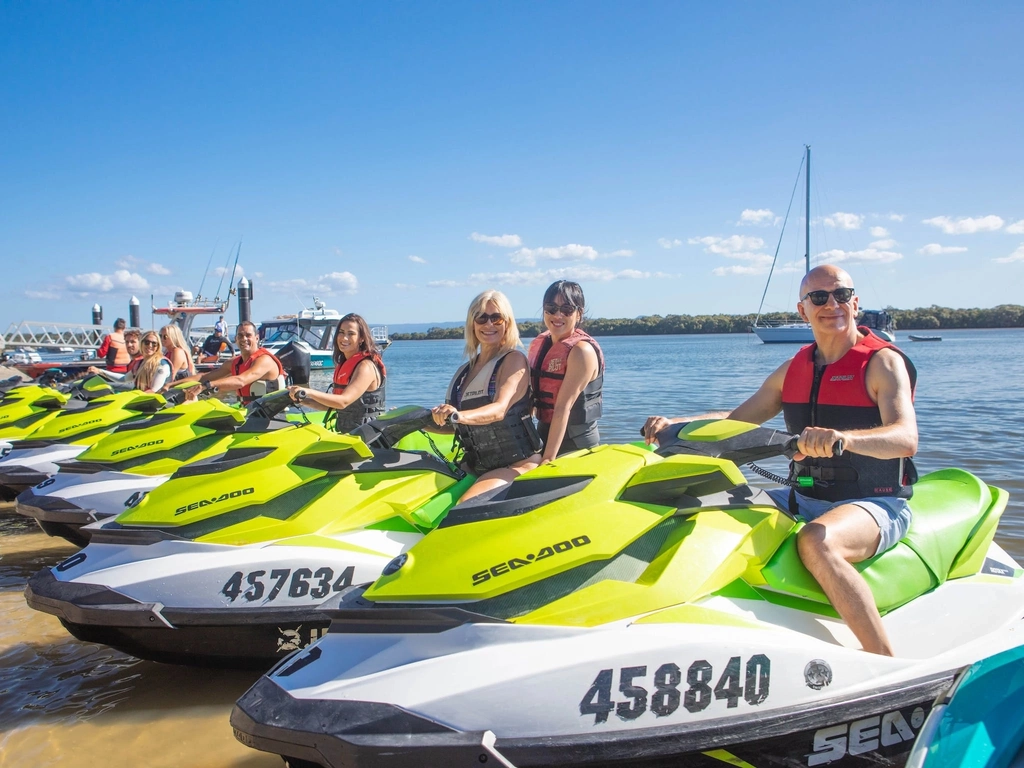 Group of people on jet skis