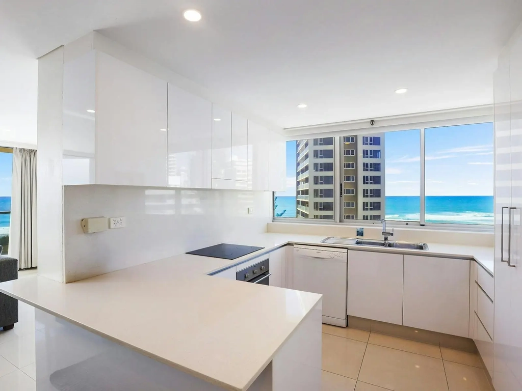 Fully equipped kitchen with ocean views Gold Coast Holidays Surfers Paradise