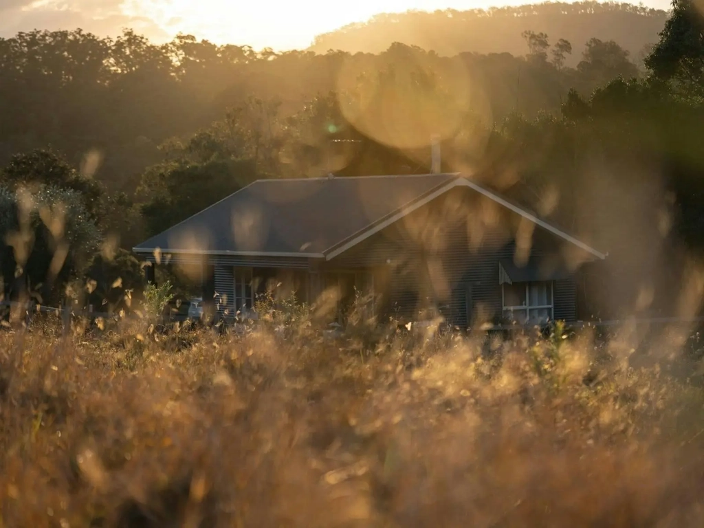An afternoon shot of the cottage