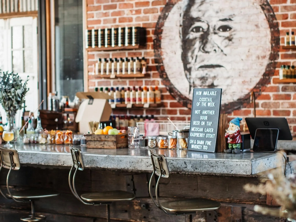 A photo of our tasting room bar.