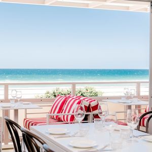 Dining area with ocean views