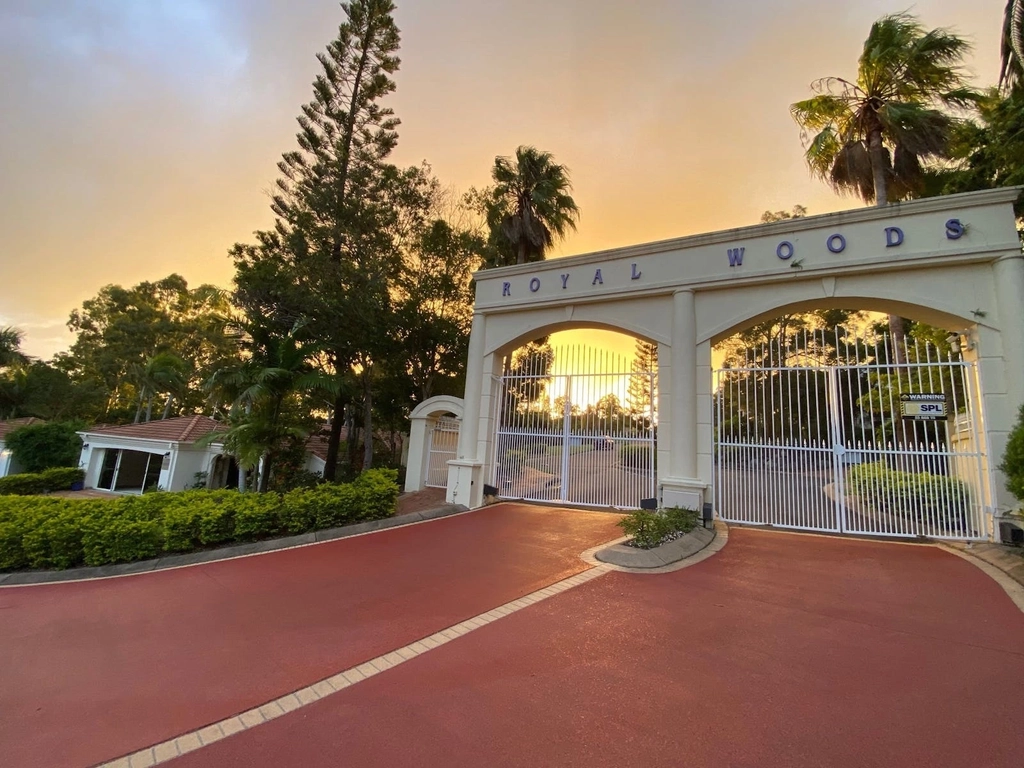 Royal Woods Gates at Sunset