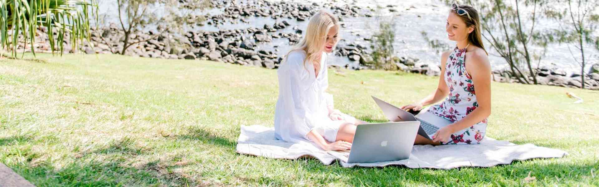 Students studying on Burleigh Hill