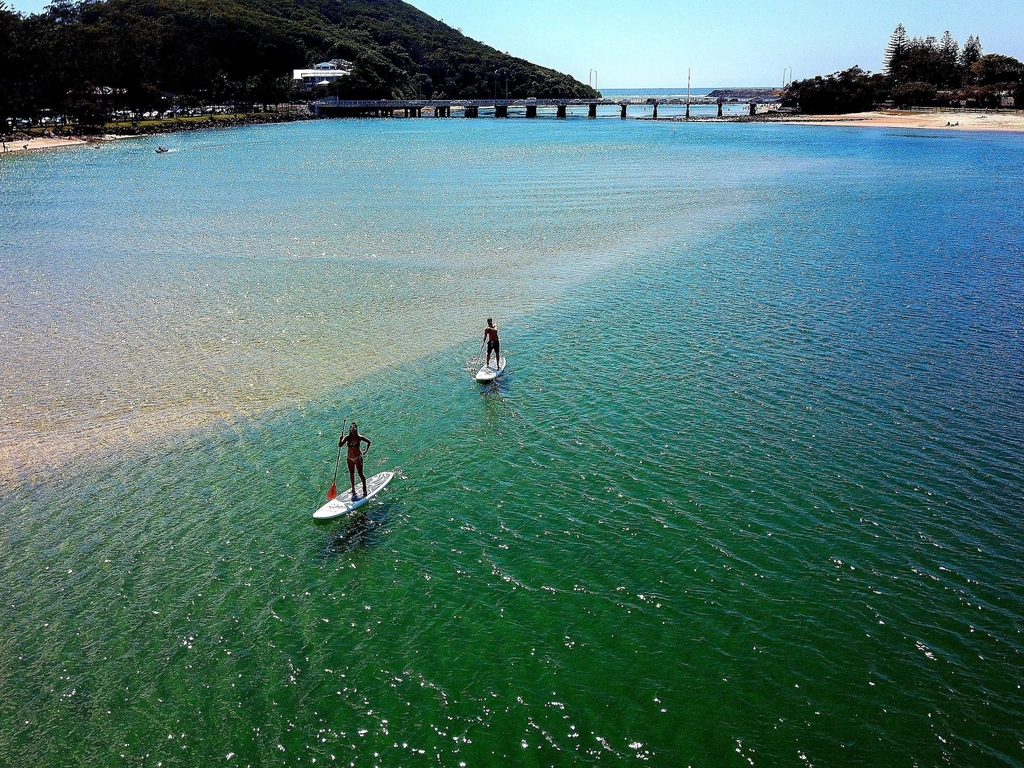 Stand up Paddle Boarding. All Coast Paddle Board Hire. Tallebudgera Creek, Gold Coast