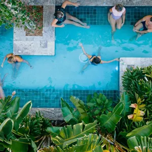 Birdeye view soak mermaid