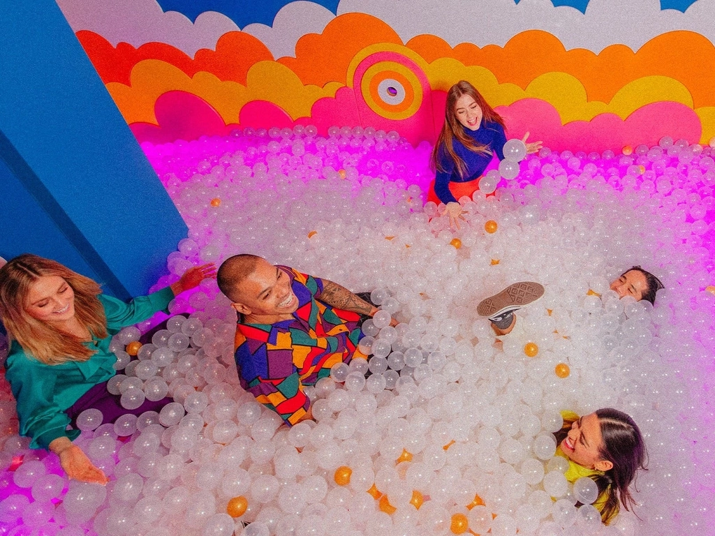 Group of people in a ball pit