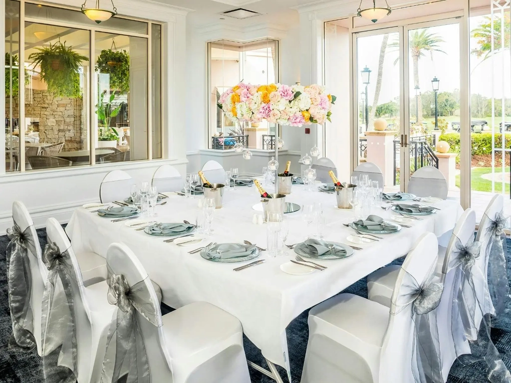 Beautiful dressed table and chairs for a wedding in Thompson 2
