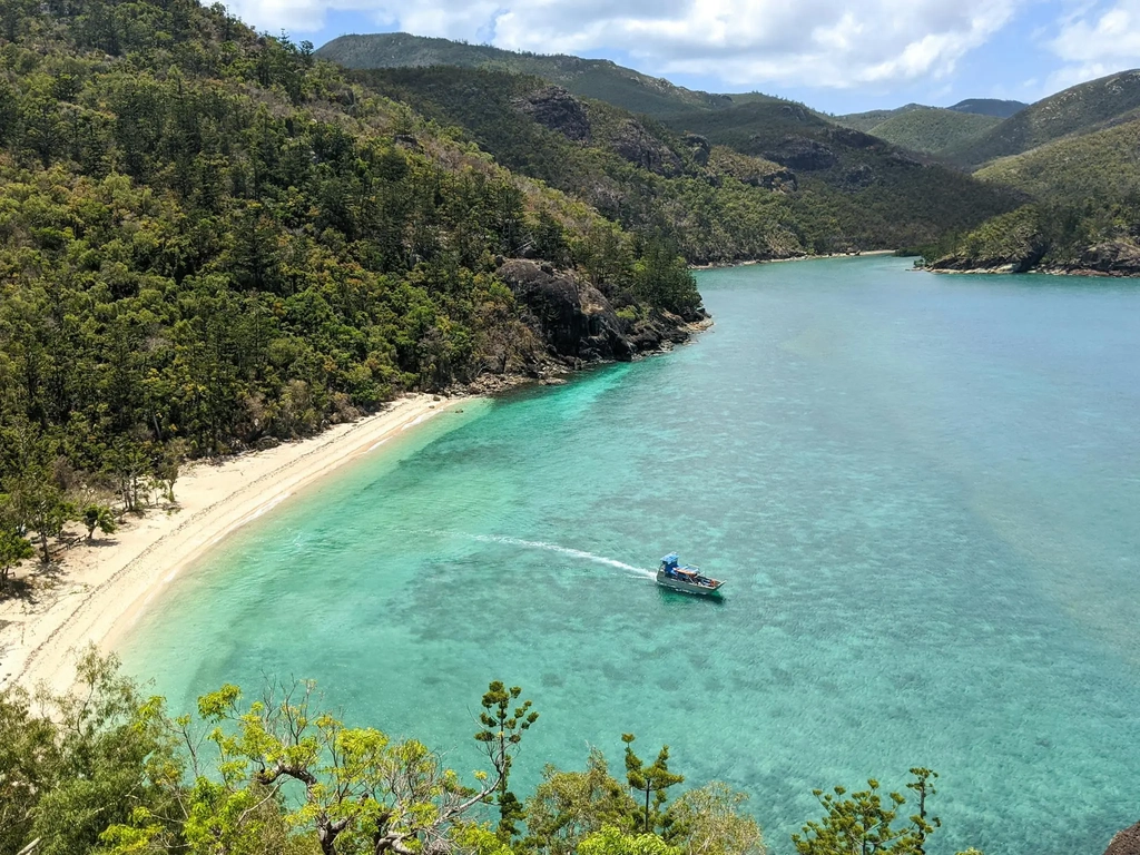 View over Crayfish Beach situated in Mackerel Bay on Hook Island