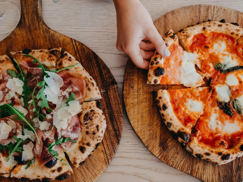 two pizzas