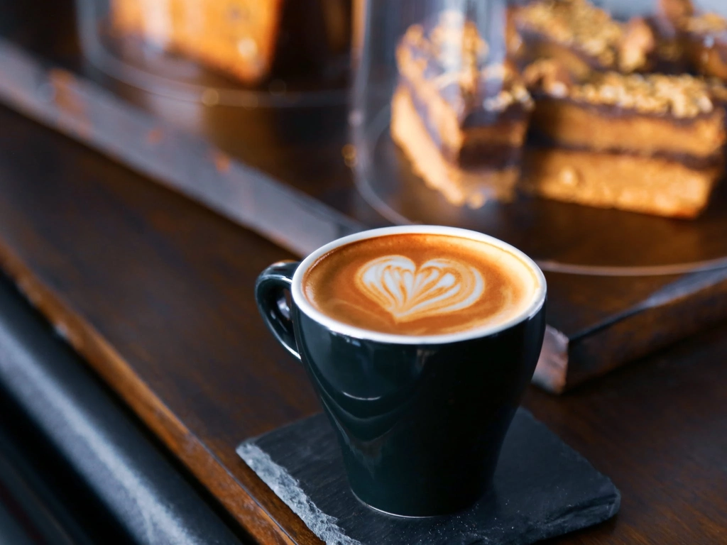 Organic latte coffee