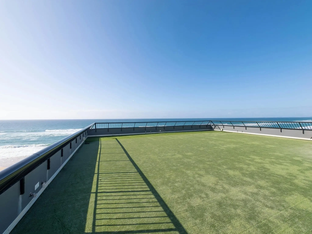 Private rooftop terrace overlooking the ocean and the coastline