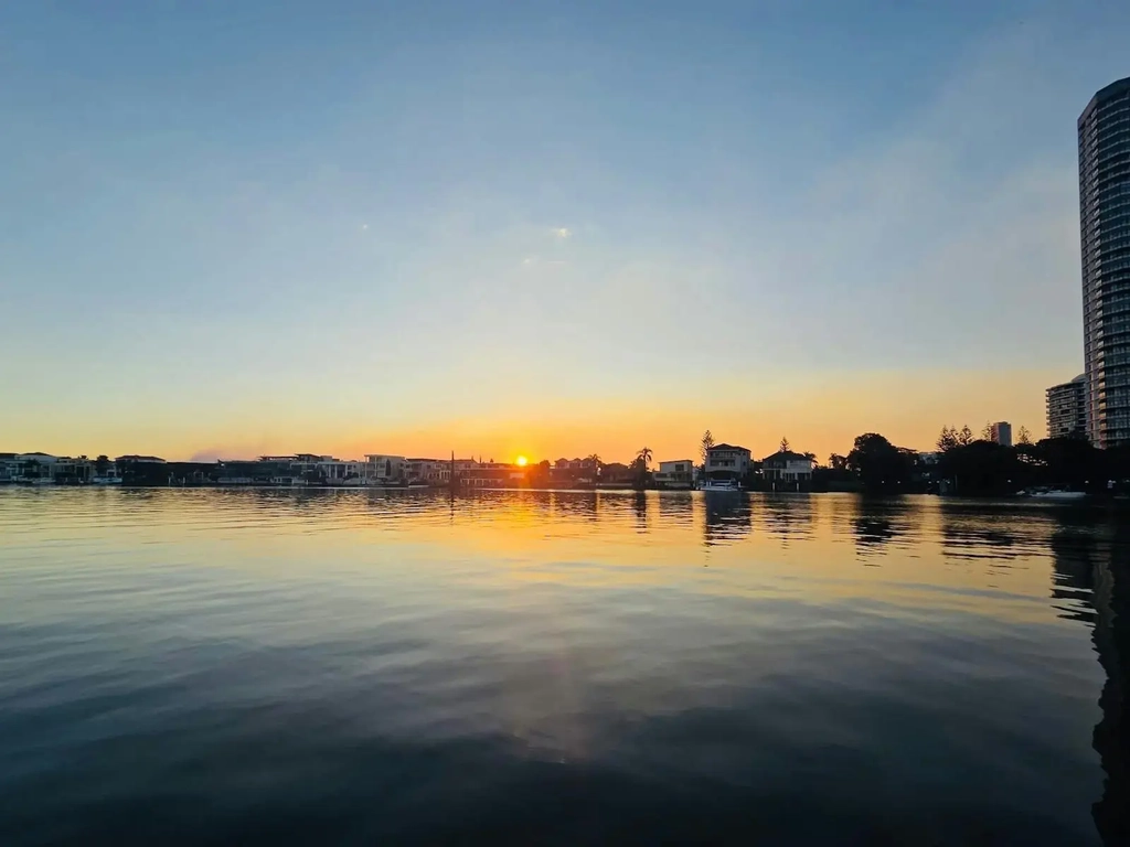 sunset on the water