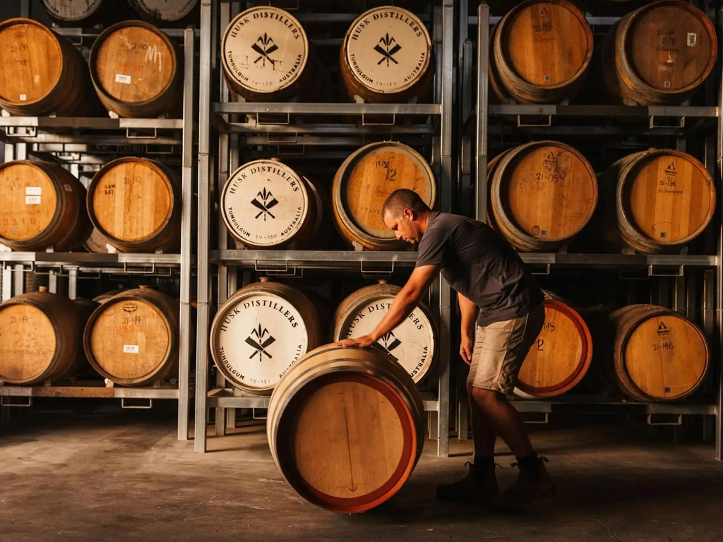 With over 800 barrels ageing, Husk is one of the Australia's most prominent distilleries.