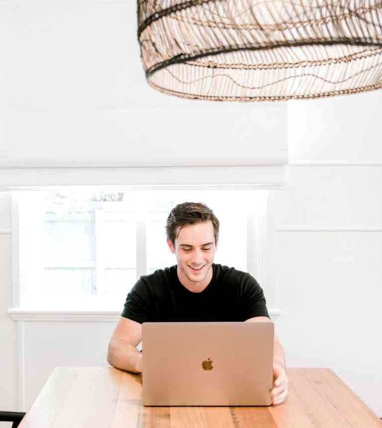 Student sitting on laptop