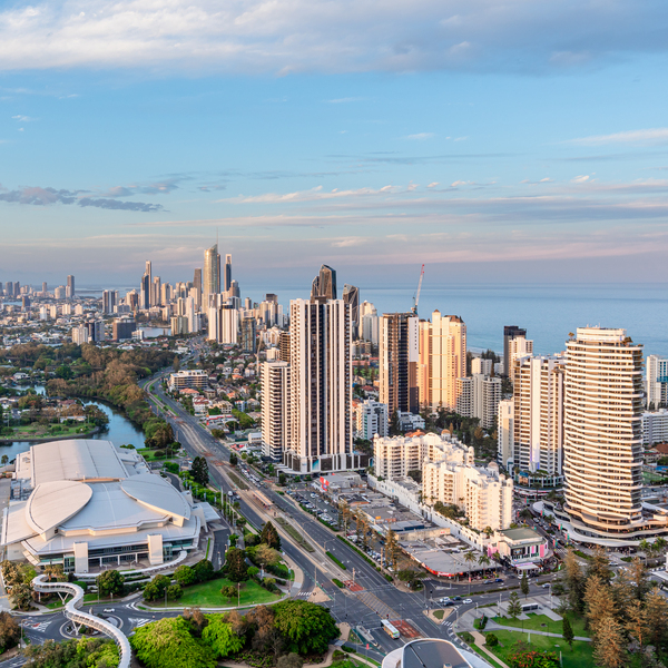 Daytime aerial of Broadbeach