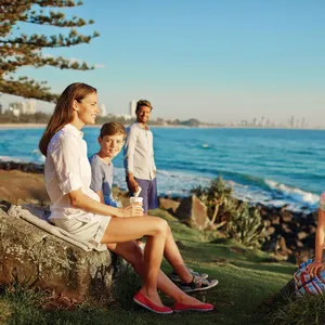 Family on headland at Burleigh Head.