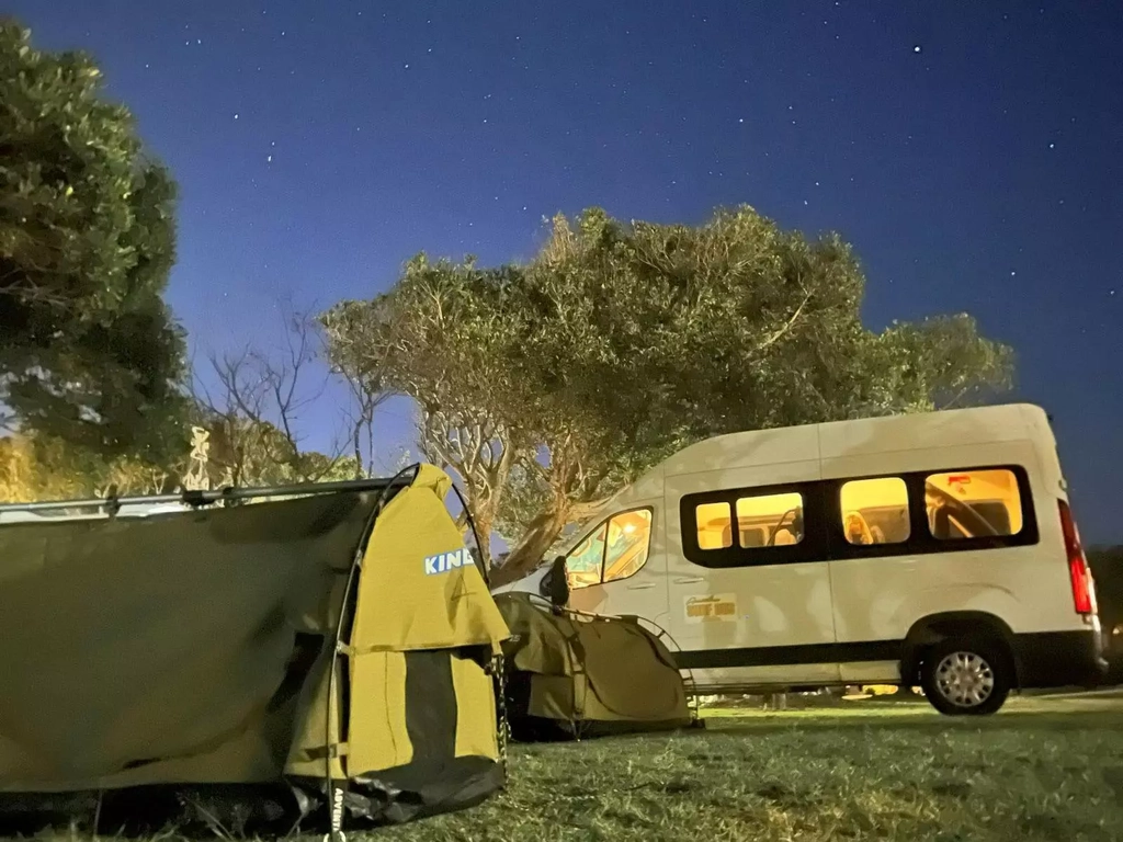 Camping at night