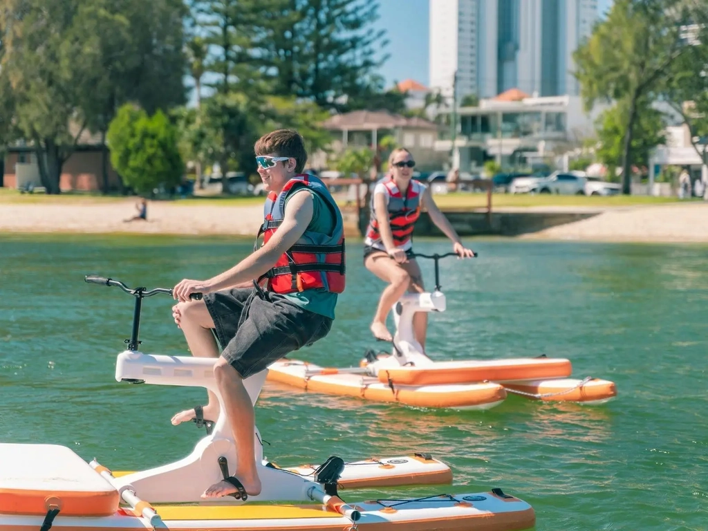Waterbikes out on the river