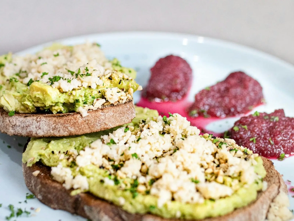 Avo Toast with house made beetroot relish