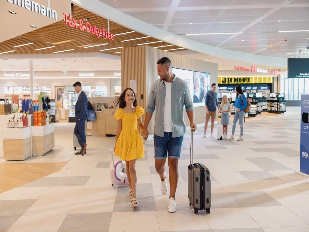 Gold Coast Airport departure lounge with Duty Free store