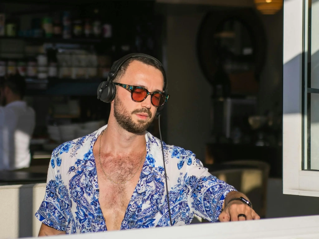 Live DJ performing at La Luna Beach Club on the Gold Coast