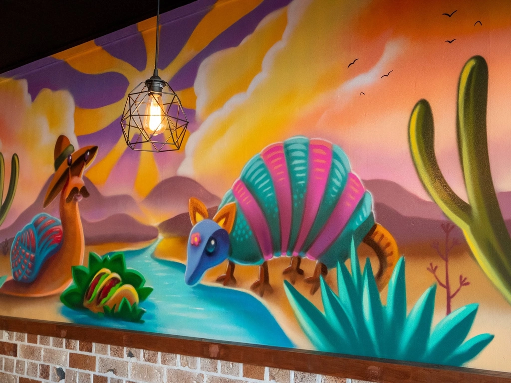 Art Mural Inside Restaurant