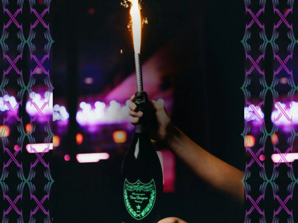 Champagne bottle service with sparkler