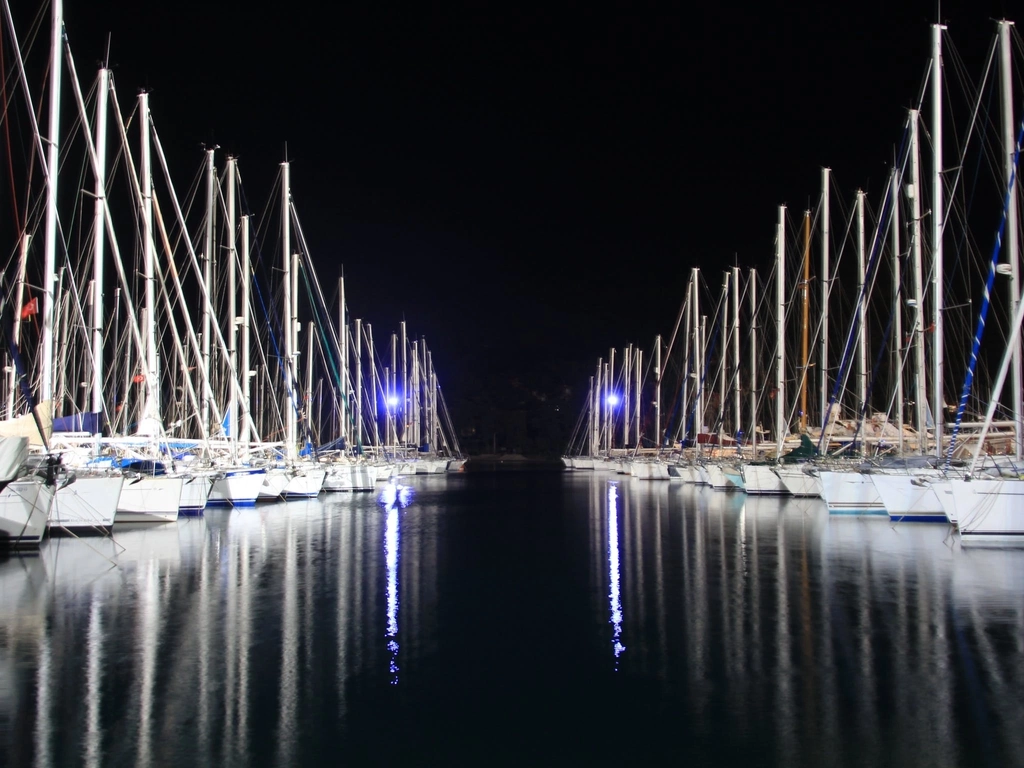 Marina at night