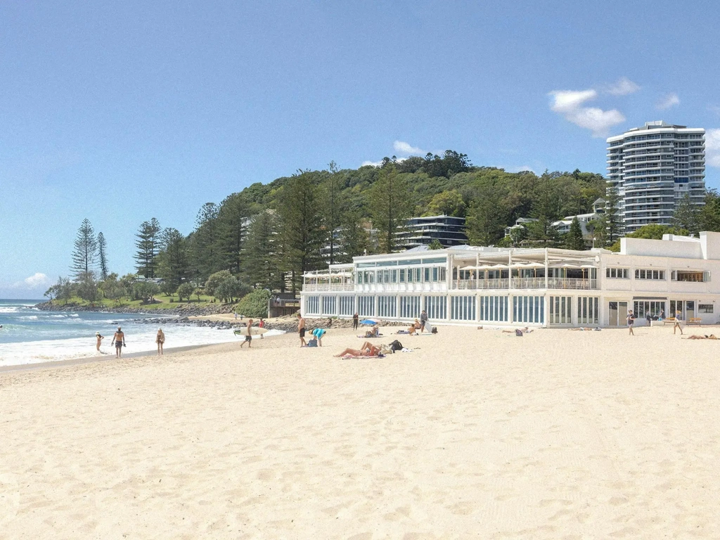 Burleigh Pavilion building on the beach front at Burleigh Beach.
