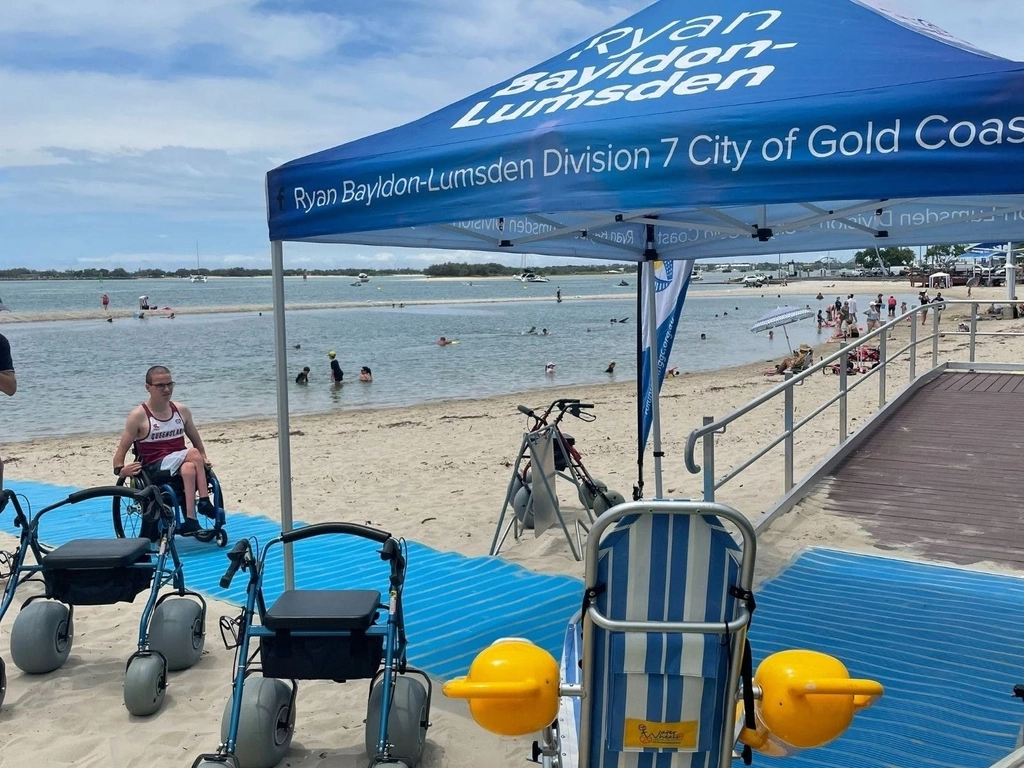 Use accessibility mats and equipment to reach the waters edge