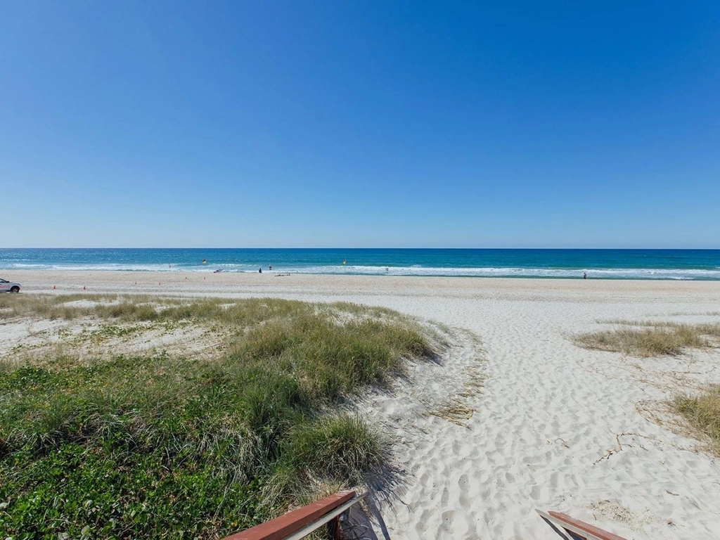 Surf beach directly in front of Ocean Beach Tourist Park