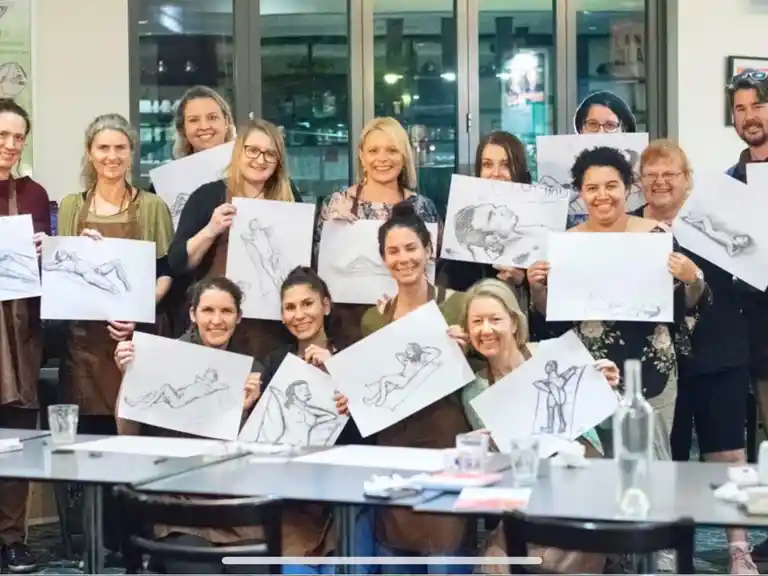 Nude still life drawing class with nude model - Broadbeach Sip 'n' Dip Image 3