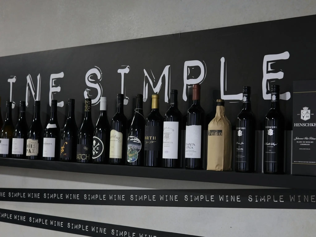 Wine Simple inside premises. Industrial premies with wine bottles. Wine Simple is an online wine .