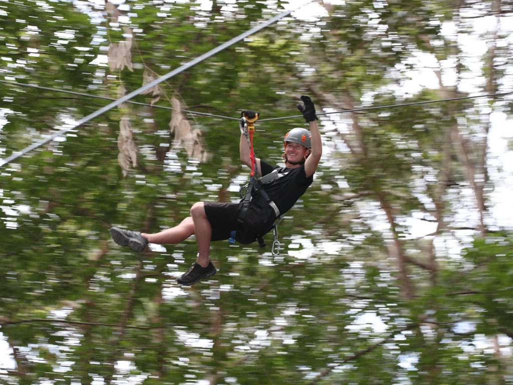 Guy on zipline