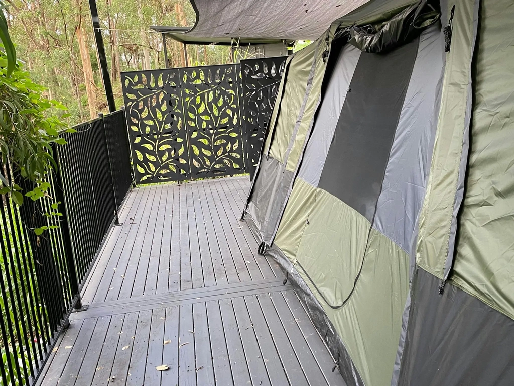 The tent side and doorway