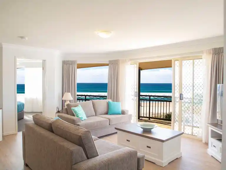 Living area in one of our Beachfront Apartments