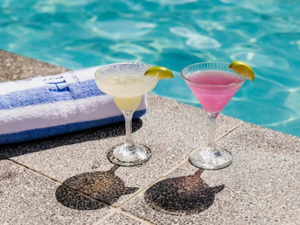 drinks by the pool