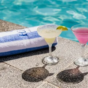 drinks by the pool