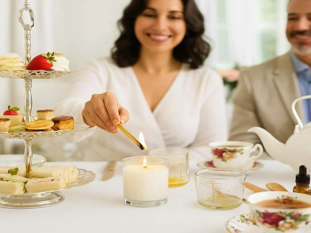 Luxurious High Tea Experience with Soy Candle Making Image 1