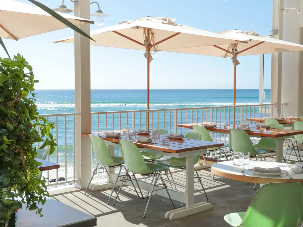 Beachside terrace tables