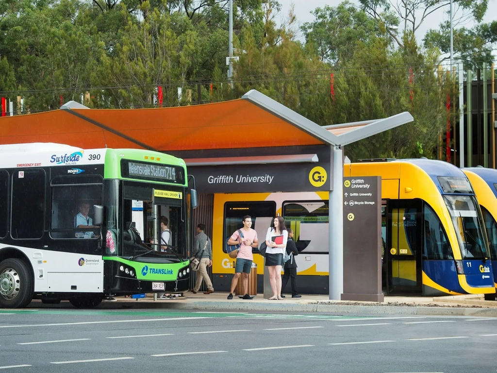Buses and trams on the Gold Coast