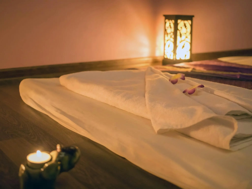 Towels Set up for Massage at Kenz Beauty Spa and Moroccan Hammam